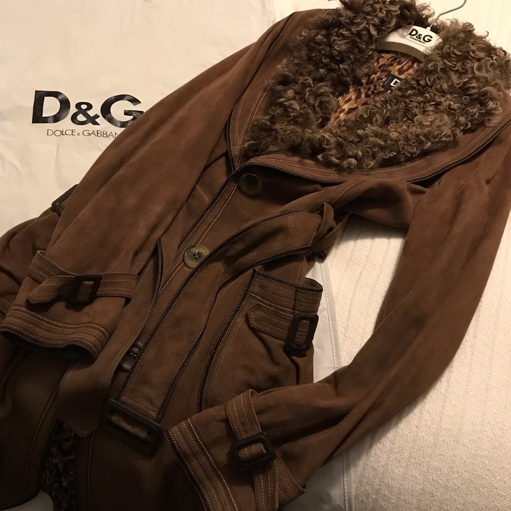 Dolce & Gabbana Chocolate Suede Coat